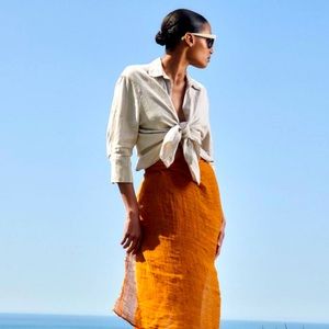 NWT Zara Stone Linen Shirt